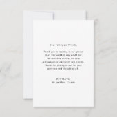 写真モダンシンプルの愛と感謝してい結婚の サンキューカード (裏面)