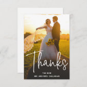 写真モダンシンプルの愛と感謝してい結婚の サンキューカード (正面/裏面)