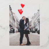 写真モダンシンプルエレガントな結婚式 箔招待状 (裏面)