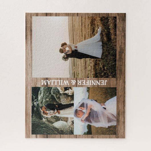 写真モダンシンプルパーソナライズされたギフト愛カップル ジグソーパズル (縦)