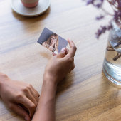 写真モダンシンプルブラックQRコードソーシャルメディア 名刺