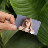 写真モダンシンプルブルーQRコードソーシャルメディア 名刺