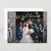 写真モダンシンプル予算結婚のサンキューカード (正面/裏面)