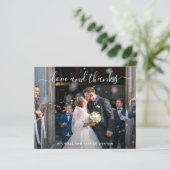 写真モダンシンプル予算結婚のサンキューカード (スタンド正面)