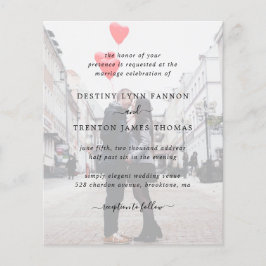 写真モダンシンプル予算結婚式招待状