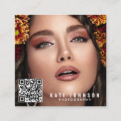 写真モダンシンプル写真ミニマルQRコード スクエア名刺 (正面)