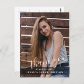 写真モダンシンプル卒業エレガントありがとう ポストカード (正面/裏面)