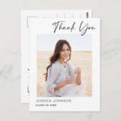 写真モダンシンプル卒業エレガントありがとう ポストカード (正面/裏面)