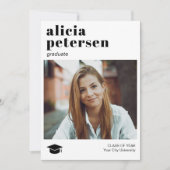 写真モダンシンプル卒業発表 案内状 (正面)