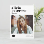 写真モダンシンプル卒業発表 案内状 (スタンド正面)