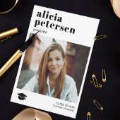 写真モダンシンプル卒業発表 案内状