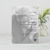 写真モダンシンプル卒業記念パーティーへの招待 招待状 (スタンド正面)