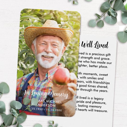 写真モダンシンプル記念葬式祈りの言葉カード