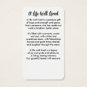 写真モダンシンプル記念葬式祈りの言葉カード (裏面)