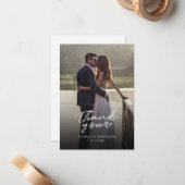 写真モダンスエレガントト結婚の感謝 ノートカード (正面/裏面インサイチュ)