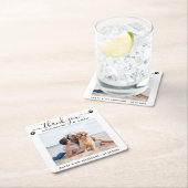 写真モダンスクリプエレガントトありがとうござ結婚う スクエアペーパーコースター (インサイチュ)