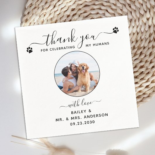 写真モダンスクリプエレガントトありがとうござ結婚う スタンダードカクテルナプキン