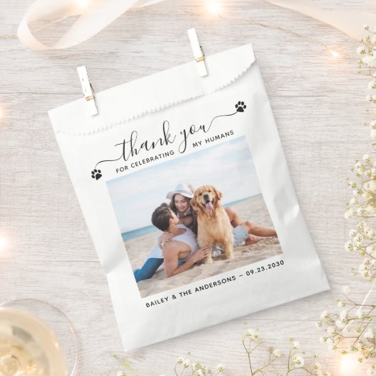 写真モダンスクリプエレガントトありがとうござ結婚う フェイバーバッグ (クリップ留めされた状態)