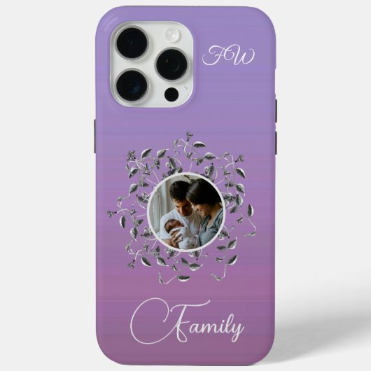 写真モダンスクリプエレガントトのつる植物葉の Case-Mate iPhoneケース (裏面)