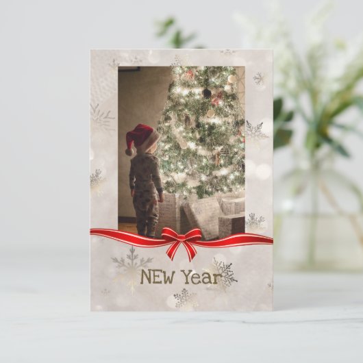 写真モダンスクリプエレガントトのクリスマスカード (スタンド正面)