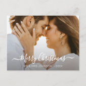 写真モダンスクリプエレガントトのクリスマススタイリッシュ シーズンポストカード (正面)