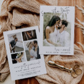 写真モダンスクリプト婚約日付の保存 招待状