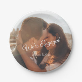 写真モダンスクリプト私たちは婚約したパーティー ペーパープレート