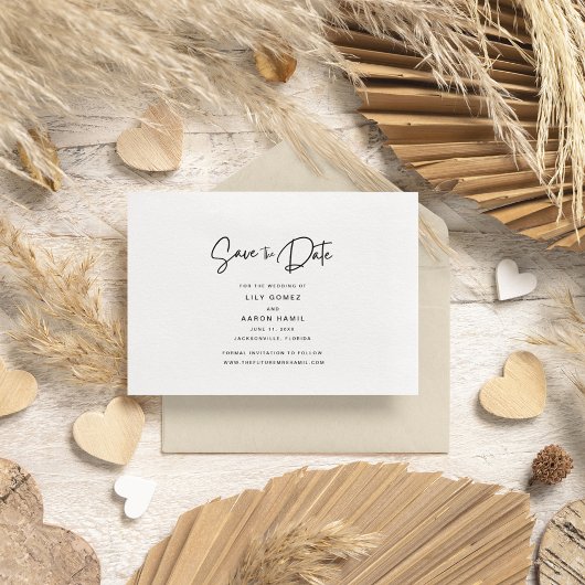 写真モダンスクリプト結婚式の日付の保存 セーブザデート