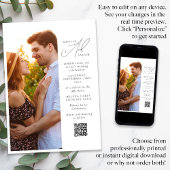 写真モダンスクリプトQRコー結婚ド 招待状