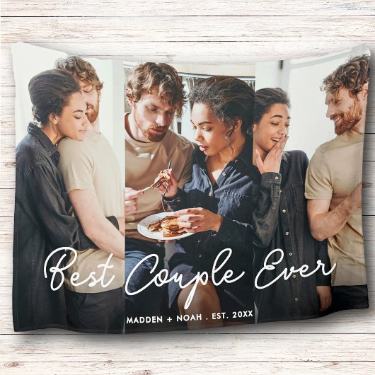写真モダンスクリプ最高のトカップルEver Collage フリースブランケット