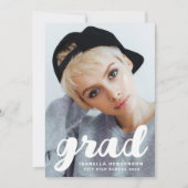 写真モダンスタイリッシュの卒業 案内状 (正面)