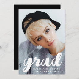 写真モダンスタイリッシュの卒業 案内状