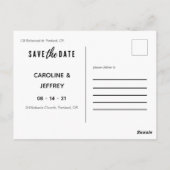 写真モダンスタイリッシュは日付はがきを保存 ポストカード (裏面)