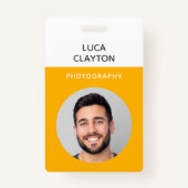 写真モダンスタイリッシュプロフェッショナルQRコードロゴ バッジ (正面)