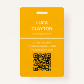 写真モダンスタイリッシュプロフェッショナルQRコードロゴ バッジ (裏面)