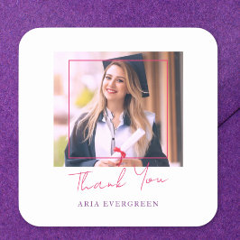 写真モダンスタイリッシュ卒業封筒用シール スクエアシール