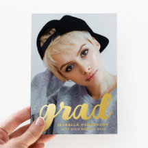 写真モダンスタイリッシュ卒業式ブラック金ゴールド