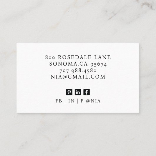 写真モダンスタイリッシュ名刺 名刺 (裏面)