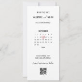 写真モダンストリップ日付の保存 招待状 (裏面)