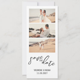 写真モダンストリップ日付の保存 招待状