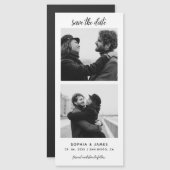 写真モダンストリップ磁気結婚式の日付を保存 (正面/裏面)