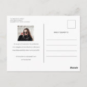 写真モダンストリップBeige卒業発表 ポストカード (裏面)