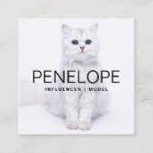 写真モダンスパーソナライズされたキャン可能QRコード2つ スクエア名刺 (正面)