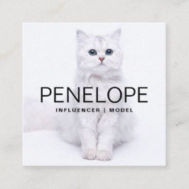 写真モダンスパーソナライズされたキャン可能QRコード2つ スクエア名刺