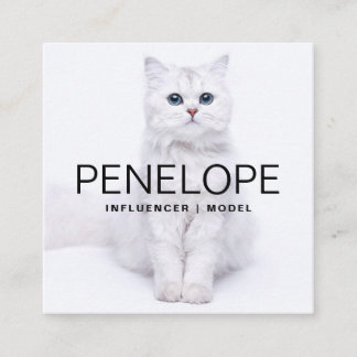 写真モダンスパーソナライズされたキャン可能QRコード2つ スクエア名刺