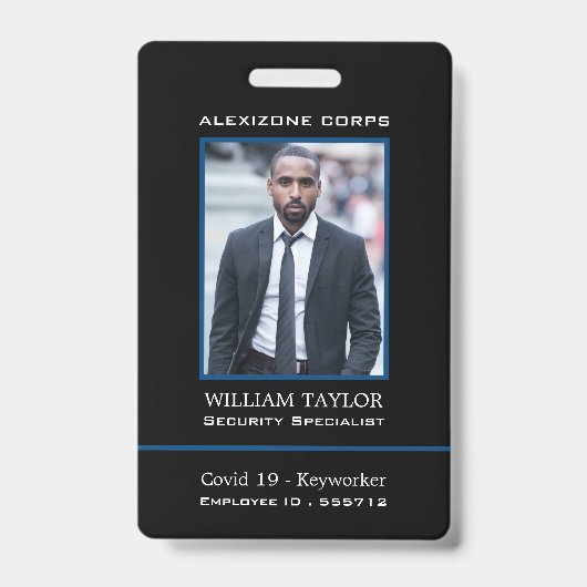 写真モダンセキュリティ業界IDバッジ バッジ (正面)