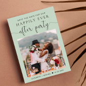 写真モダンセージ結婚式レセプション日付の保存 案内状