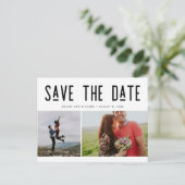 写真モダンセーブ・ザ・デート案内はがき 案内ポストカード (スタンド正面)