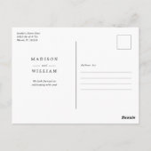 写真モダンセーブ・ザ・デート案内 ポストカード (裏面)