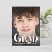 写真モダンタイポグラフィはっきりした卒業 案内状 (スタンド正面)